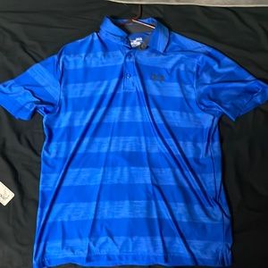 Men’s Under Armour polo sz M in blue stripe